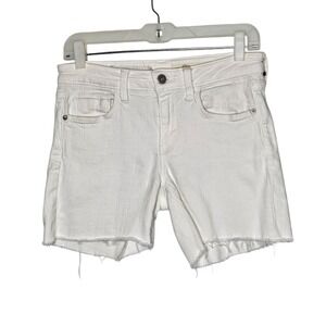 Pilcro & The Letterpress Anthropologie Womens Mid-Rise Slim White Denim Short 27